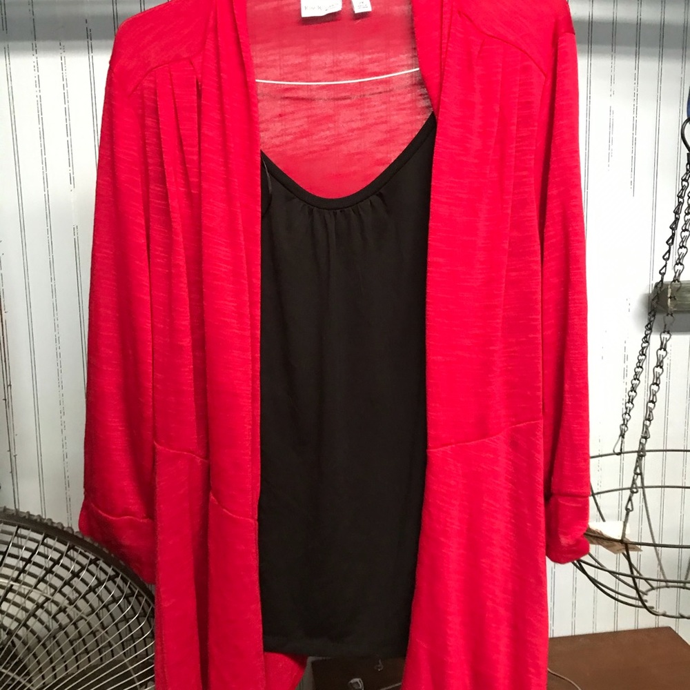 Rad and black cardigan set